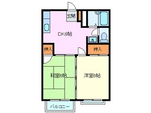 エルディム飯塚Aの物件間取画像